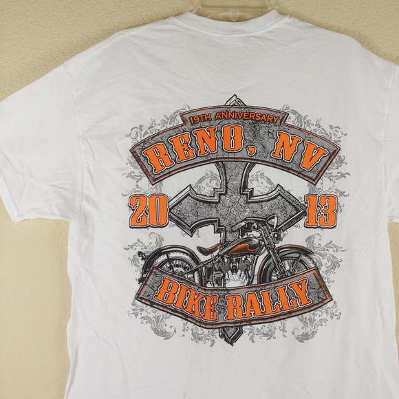 2013 Bike Rally motorcycle graphic Men's Tee Shirt Reno Nevada with Cross - Picture 3 of 7